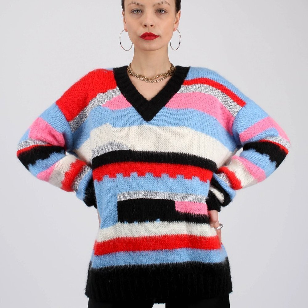 MSGM GEOMETRIC KNITTED JUMPER/SWEATER
